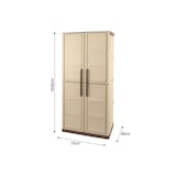 thumbnail of Armario de Almacenaje 2 Puertas 3 Estantes Beige 70 x 39 x 165cm Armario de Garaje Taller Lavandería ARTPLAST