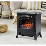 thumbnail of HOMCOM Chimenea Eléctrica Estufa Calefactor Eléctrica con Termostato Brillo Temperatura Ajustable 900W/1800W Efecto Leña Ardiendo 36x25.5x41.5cm Acero