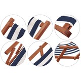 thumbnail of Gartenliege blau-weiß Fußteil Tisch Kissen Deckchair Holz Liegestuhl Sonnenliege 10-317 F T KH