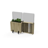 thumbnail of HORTALIA Kit Jardinera Alta con ruedas 75 x 34 x h80 cm con barandilla abatible de 75cm y cortavientos h60 cm