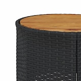 thumbnail of vidaXL Gartensofa mit Tisch und Kissen Rund Schwarz Poly-Rattan