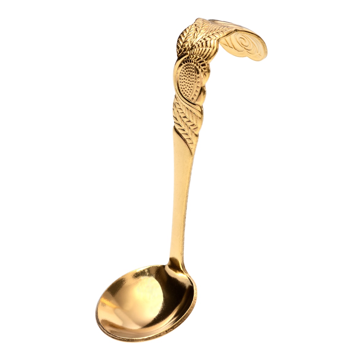 GRÄWE ostfriesischer Sahnelöffel, Edelstahl, Serie Rosendekor, gold