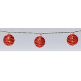thumbnail of WellHome - 10er LED-Weihnachtslichterkette mit Dekokugeln in Rot und Weiß, ø5cm
