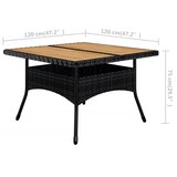 thumbnail of vidaXL 9-tlg. Garten-Essgruppe Poly Rattan und Massivholz Schwarz