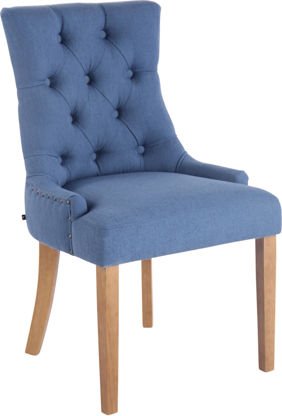 CHEFGASTRO Esszimmerstuhl RIO DE JANEIRO Stoff antik-hell HxBxT 92x55x58cm Stoff Blau Küchenstuhl