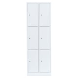 thumbnail of Lüllmann® Schließfachschrank, 2 Abteile, 6 Fächer, 1800 x 600 x 500 mm, signalweiß