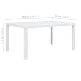 thumbnail of Mesa de jardín plástico aspecto de ratán blanco 150x90x72 cm