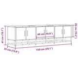 thumbnail of vidaXL TV-Schrank Braun Eichen-Optik 150x35x41 cm Holzwerkstoff Metall