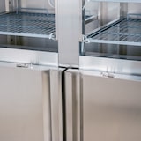 thumbnail of Romux® Gefrierschrank mit 4 Türen 134 cm mit Umluftkühlung | Gastro Gefrierschrank aus Edelstahl mit 1065 L Kapazität - 6 Einlegeböden und 750 W