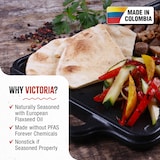 thumbnail of Victoria Plancha Cocina Hierro Fundido Curado Inducción Parrilla Reversible 33X21cm para Fuego Barbacoa, VIC-36058, Negro