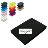 thumbnail of Jersey Spannbettlaken Spannbetttuch Bettlaken Marke Rundumgummizug 180 - 200 x 200 cm Schwarz