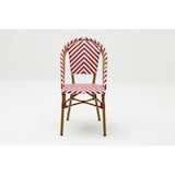 thumbnail of RIVOLI Chaise terrasse aluminium polyéthylène tressé 89x47x59 bistrot extérieur chevrons rouges blancs