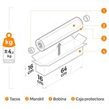 thumbnail of Bobina papel de regalo, rollo grande 62cm x 100m •kraft plumas• ideal para: tiendas negocios comercios envolver regalos cumpleaños