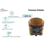 thumbnail of Pommes-Schütte 85 ml 1.000 Stk, to go, take away, kompostierbar, rustikales Holzmotiv, fett- und feuchtigkeitsabweisend