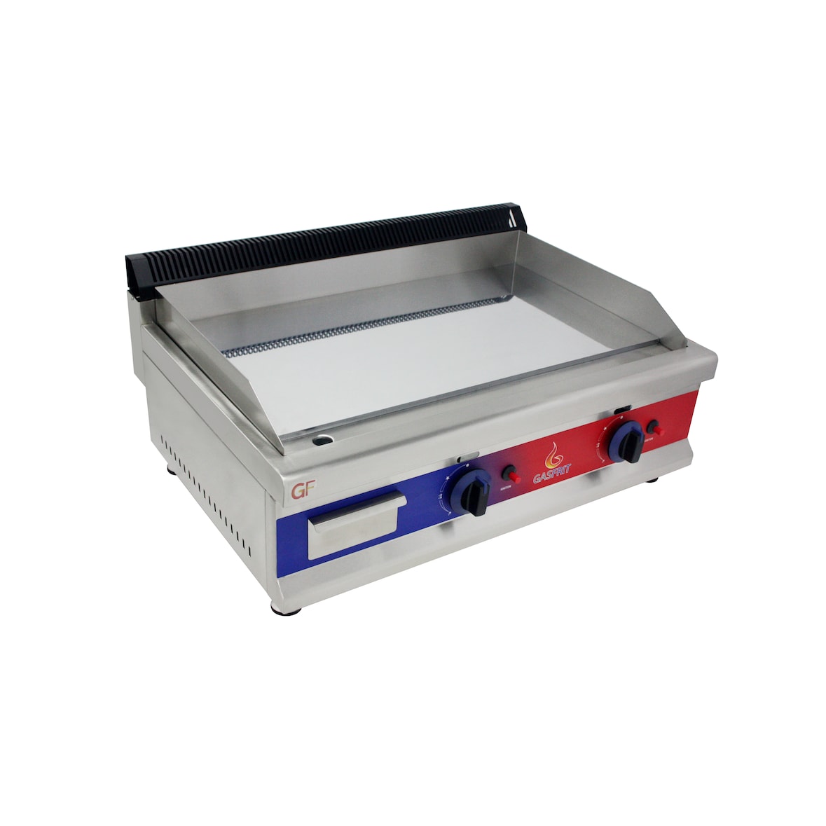 Gasfrit – Hardchroom roestvrijstalen gasplaat voor industrieel gebruik in restaurant 800 x 575 x 365 mm 6 kW