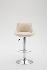 thumbnail of Décoshop26 - 2x cremefarbene drehbare Barhocker aus Kunststoff mit Fußstütze TDB10079