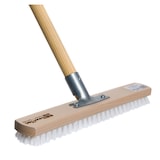 thumbnail of BawiTec Großflächen Schrubber Breite 40cm mit Holzstiel Länge 140cm PPN-Borsten weiß Bodenschrubber Stiel