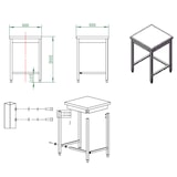 thumbnail of vaiotec Arbeitstisch / unterfahrbar, 600 x 600 mm