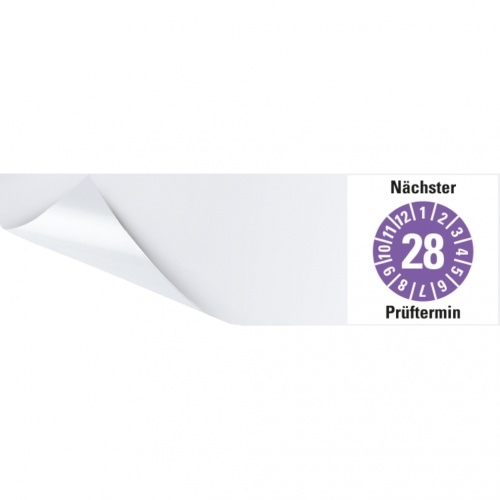 Dreifke Kabelprüfplakette Nächst. Prüftermin 28, violett, Folie, selbstkl., 95x25mm, 60 Stk.