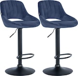 thumbnail of CLP 2er Set Barhocker Milet Samt Samt HBT: 85x47x48 cm Metall matt schwarz blau