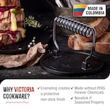 thumbnail of Victoria Smash Burger Press, Pressa per Hamburger in Ghisa Smaltata 16,5 cm Senza PTFE, VIC-36843, Nero