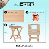 thumbnail of WELL HOME - Mesita plegable para jardín sin barniz 40x41cm