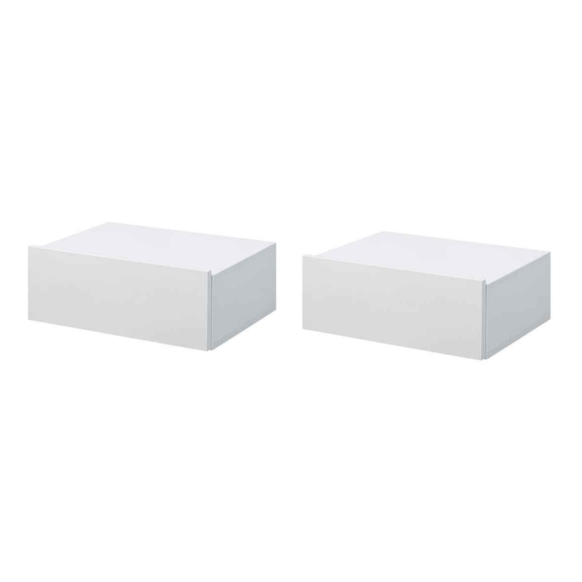 Set de 2 Mesitas de Noche Flotantes con 1 Cajón Diseño Montado en la Pared Estilo Moderno para Dormitorio 40x30x15 cm
