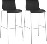 thumbnail of 2er Set Barhocker TENAR - Kunststoff Schwarz 43x48x100 cm Silber | Barstuhl Mit Lehne Tresenhocker Tresenstuhl Kneipenhocker Kneipenstuhl