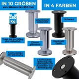 thumbnail of 4er SET Möbelfüße Sofafuß Möbelbeine ALUMINIUM gebürstet Höhe 18 cm 38 mm stabile Ausführung Sofa