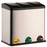 thumbnail of MSV Mülleimer Mülltrennsystem Mülltrennung mit Deckel 60 L (3x20 Liter) mit Inneneimer große Abfallbehälter Abfalleimer Treteimer Edelstahl