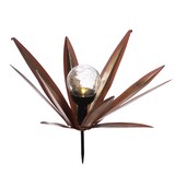 thumbnail of LED Solar Gartenstecker Blume Seerose mit Metallblättern Solarleuchte 39cm rot