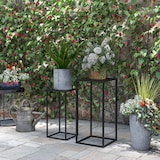 thumbnail of Outsunny Tavolino Portapiante Set 2pz in Acciaio Nero