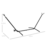 thumbnail of Soporte para hamacas de acero estructura para hamaca carga 220 kg con rueda 2 ganchos ajustables en 6 niveles y bolsa de transporte 290x120x115 cm