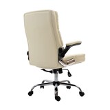thumbnail of Bürostuhl HWC-J21, Chefsessel Drehstuhl Schreibtischstuhl, höhenverstellbar ~ Kunstleder creme