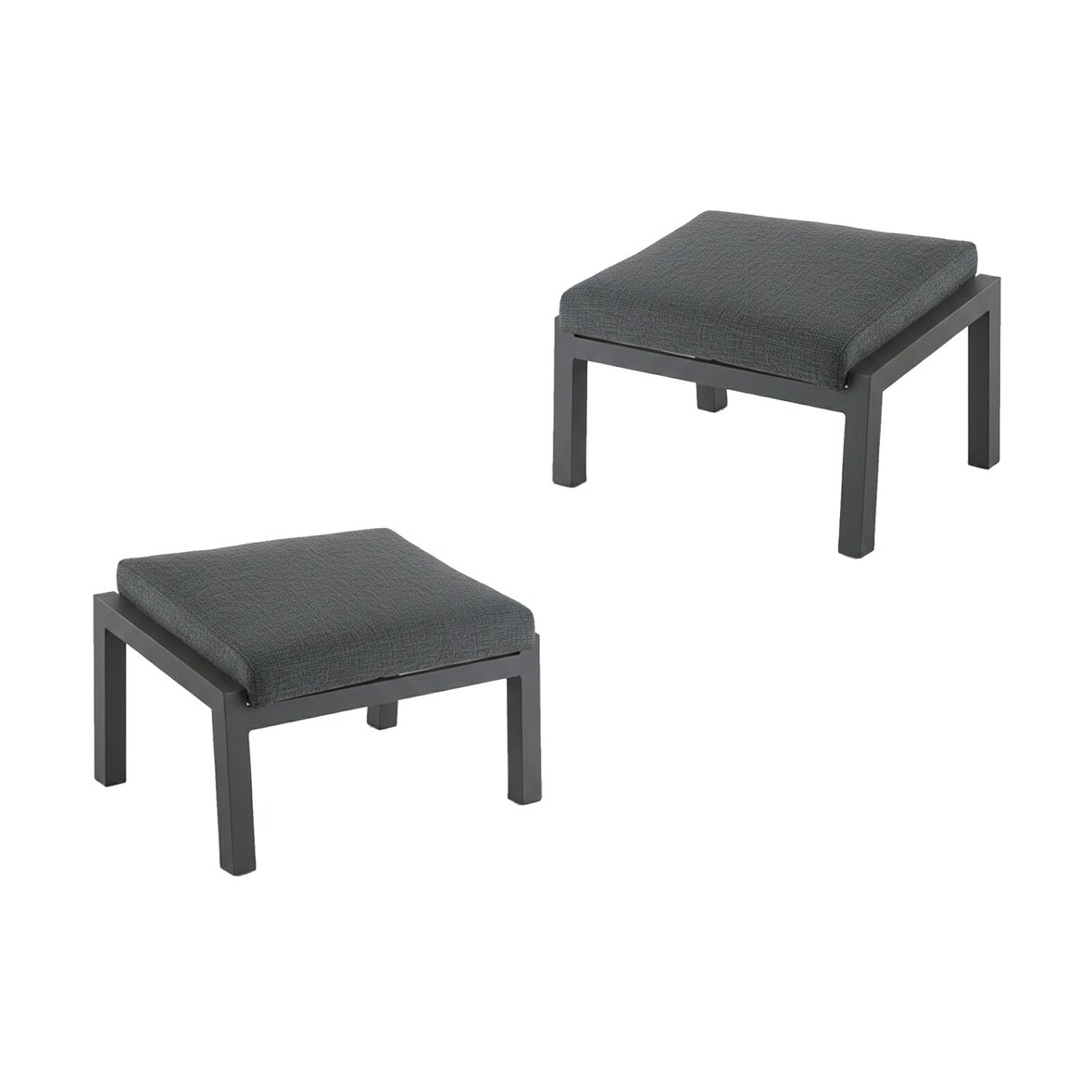 Pacote 2 unidades - Apoio para os pés do exterior, alumínio reforçado antracite e almofada cinza