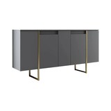 thumbnail of Dmora Credenza Dgarzitt, Buffet da soggiorno, Madia da salotto, Dispensa da cucina, 160x35h80 cm, Noce e Oro