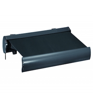 Vollkassettenmarkise Markise Überdachung Sonnenschutz Sonnendach Sonnenblende Dach Schutzdach Sonnenmarkise Markise Sunhade 5x3m grau Jet-Line