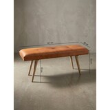 thumbnail of Retro-Sitzbank aus Ziegenleder und massivem Holz, stabil, 200 kg Belastbarkeit. 117x38x51 cm | Kadima Design