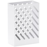 thumbnail of HOMCOM paragüero de acero galvanizado, soporte de paraguas estrecho con bandeja de goteo extraíble, 4 ganchos, diseño de cortes, 28x14x41 cm, blanco