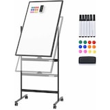 thumbnail of COSTWAY Doppelseitiges mobiles Whiteboard, 60 x 90 cm, höhenverstellbares magnetisches Whiteboard mit Rollen