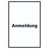 thumbnail of Anmeldung Schild mit Text Aufnahme hochkant A5 Rückseite selbstklebend