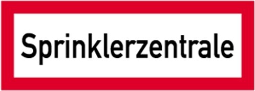 Schild Sprinklerzentrale, Alu, 297x105 mm