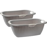 thumbnail of 2er Set, 28 Liter - Wäschewanne Groß mit ergonomischen Griffen 60 x 40 x 22 cm, Grau
