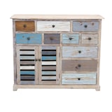 thumbnail of Mobile comò credenza da interno soggiorno in legno colorato effetto shabby chic con 10 cassetti e 2 ante Linea Classic