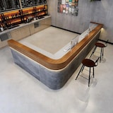 thumbnail of Empfangstheke mit Eckteil, Bartheke, Kassentheke, Betonoptik-Design, ideal für Cafés und Bars, Grau 160×60×100cm【Shuini 160 ZJ60】