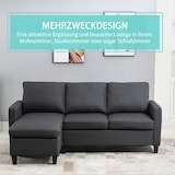thumbnail of Kombinationssofa Leinen Dunkelgrau 197x139x91 cm, 3-Sitzer mit wendbarer Chaiselongue