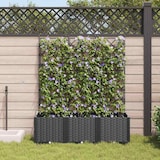 thumbnail of vidaXL Gartenpflanzer mit Gitter 3 pcs Schwarz 120 x 40 x 143 cm PP