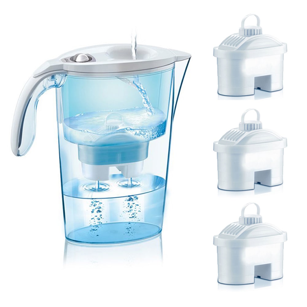 Laica - Jarro de filtro mecânico Stream J31-CA branco 2,3 L + 12 filtros bifluxo em branco