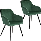 thumbnail of tectake Ensemble de 2 chaises cuir synthétique aspect velours vert foncé/noir - 404026