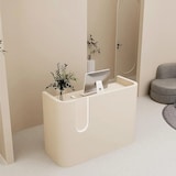 thumbnail of Empfangstresen, Kleine Gewerbetheke, Kassentheke, Empfangstisch, LED-Beleuchtung, Ladenmöbel, Frontdesk, Modernes Design Beige 120×60×100cm